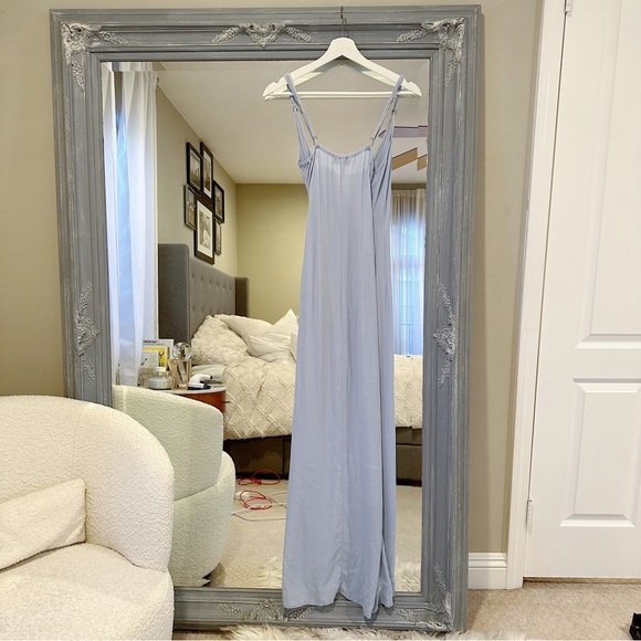 ✨FLYNN SKYE Wrap Maxi Dress Blue V-neck open Front‎ XS - Picture 7 of 12